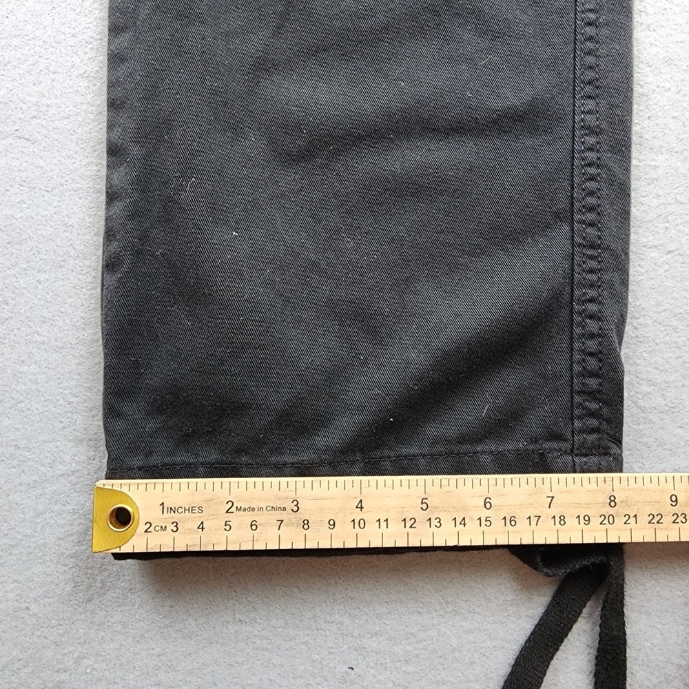 Matchstick Pants Mens 35x32 Black Cargo Canvas Workwear Utility Drawstring READ - Picture 7 of 11